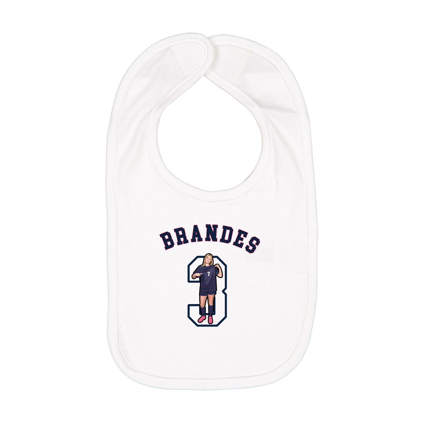 Infant Bib — Shirsey Arch in White