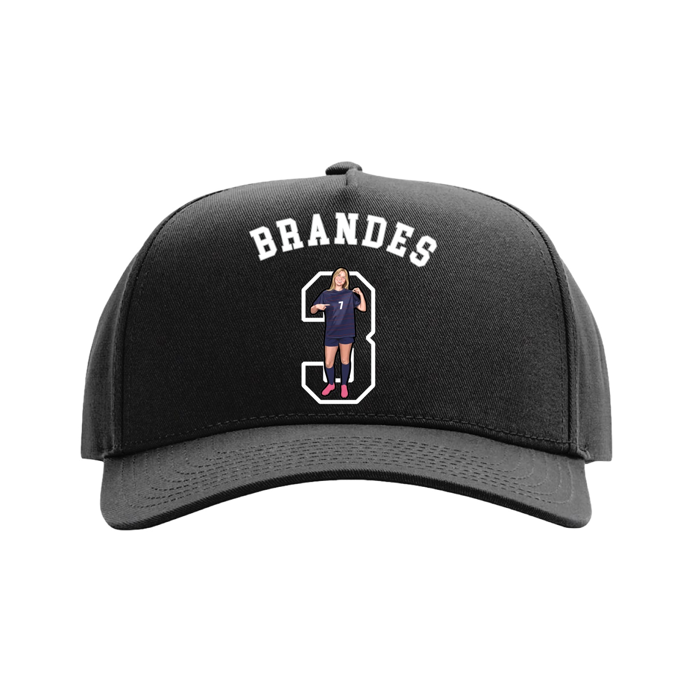Full Fabric Five-Panel Champ Cap — Shirsey Arch in Black