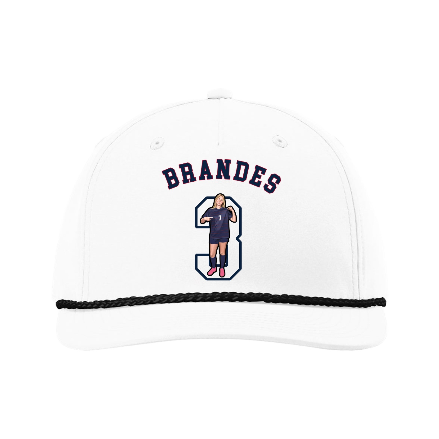 Five-Panel Classic Rope Cap — Shirsey Arch in White