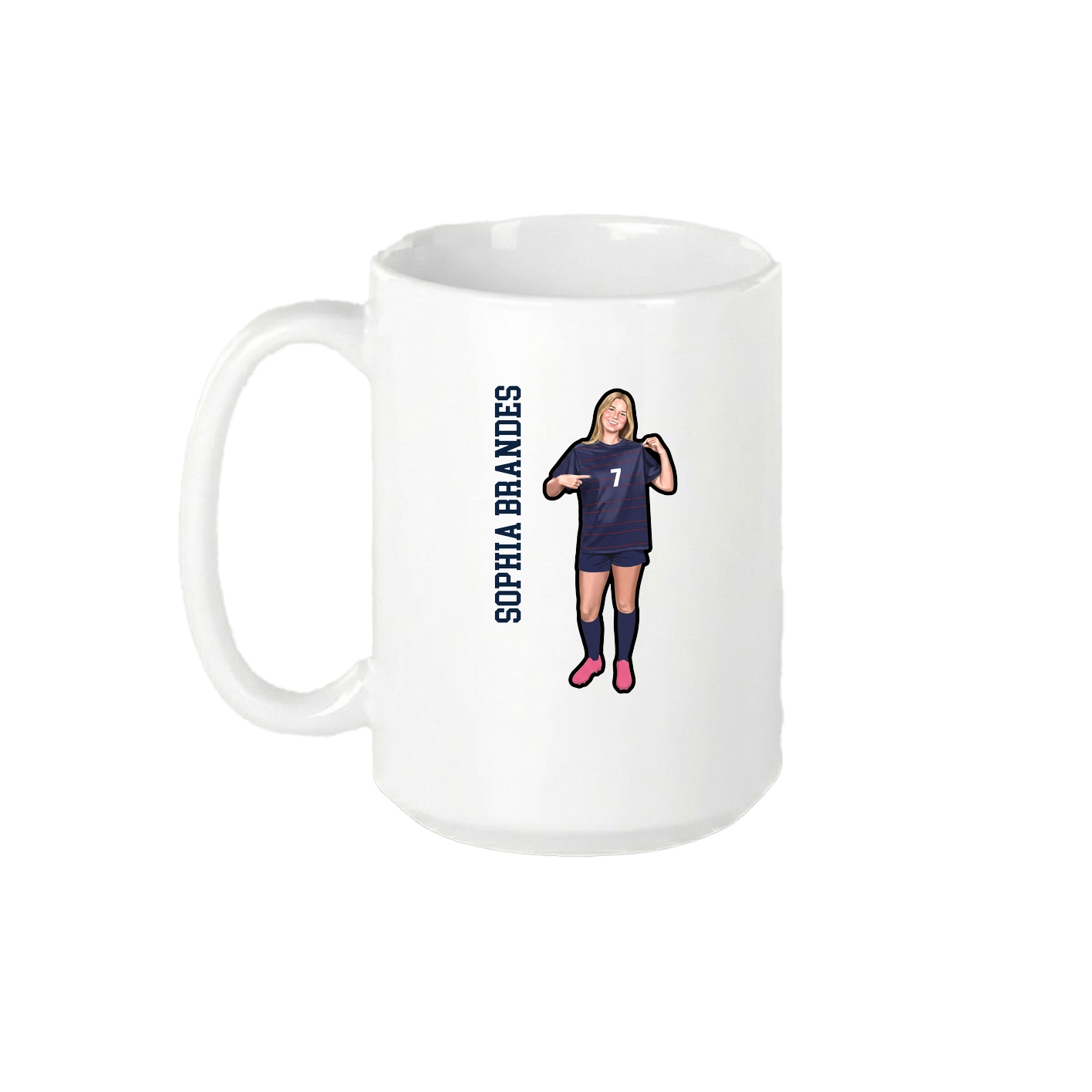 15oz Coffee Mug — Name Vertical in White