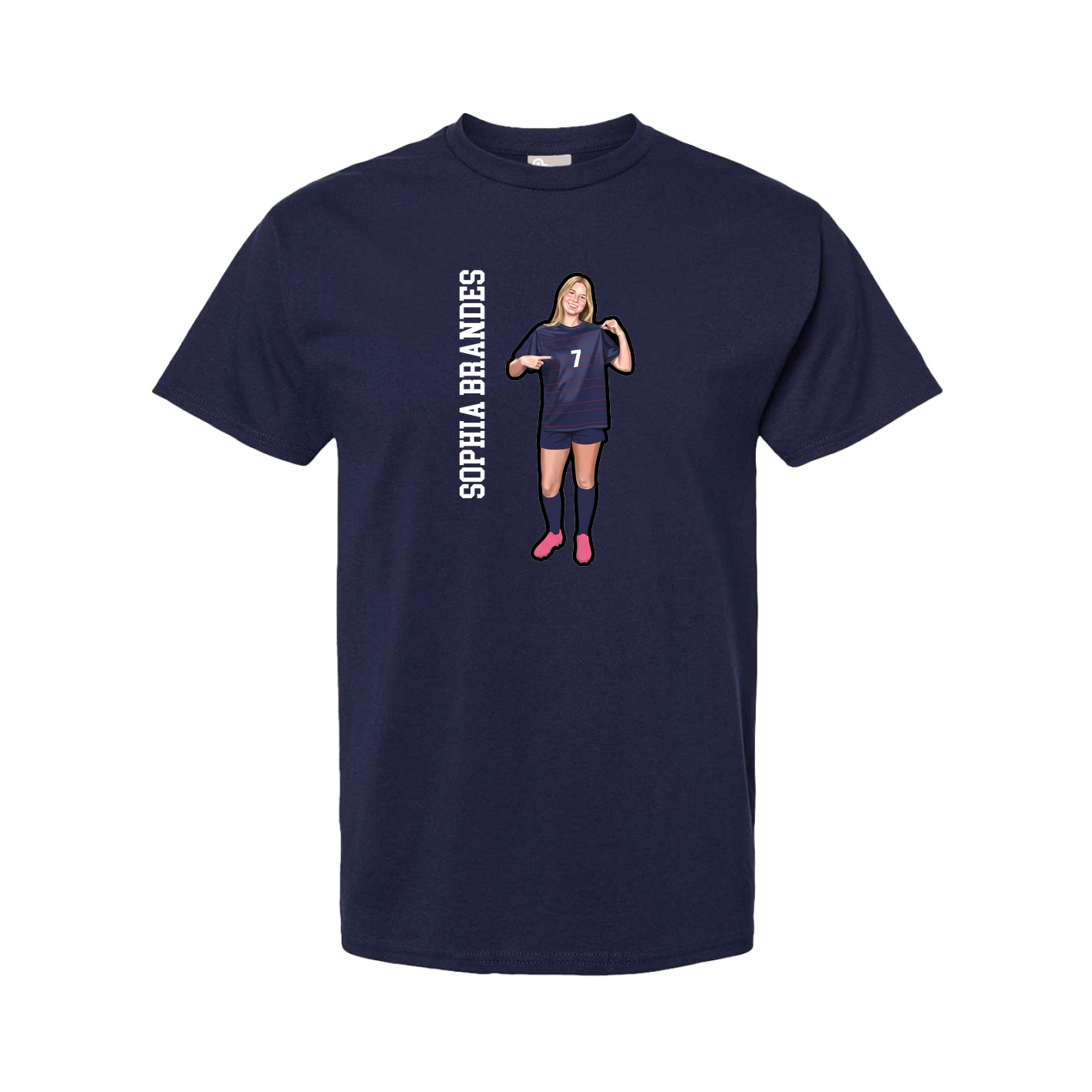 Tee — Name Vertical in Navy