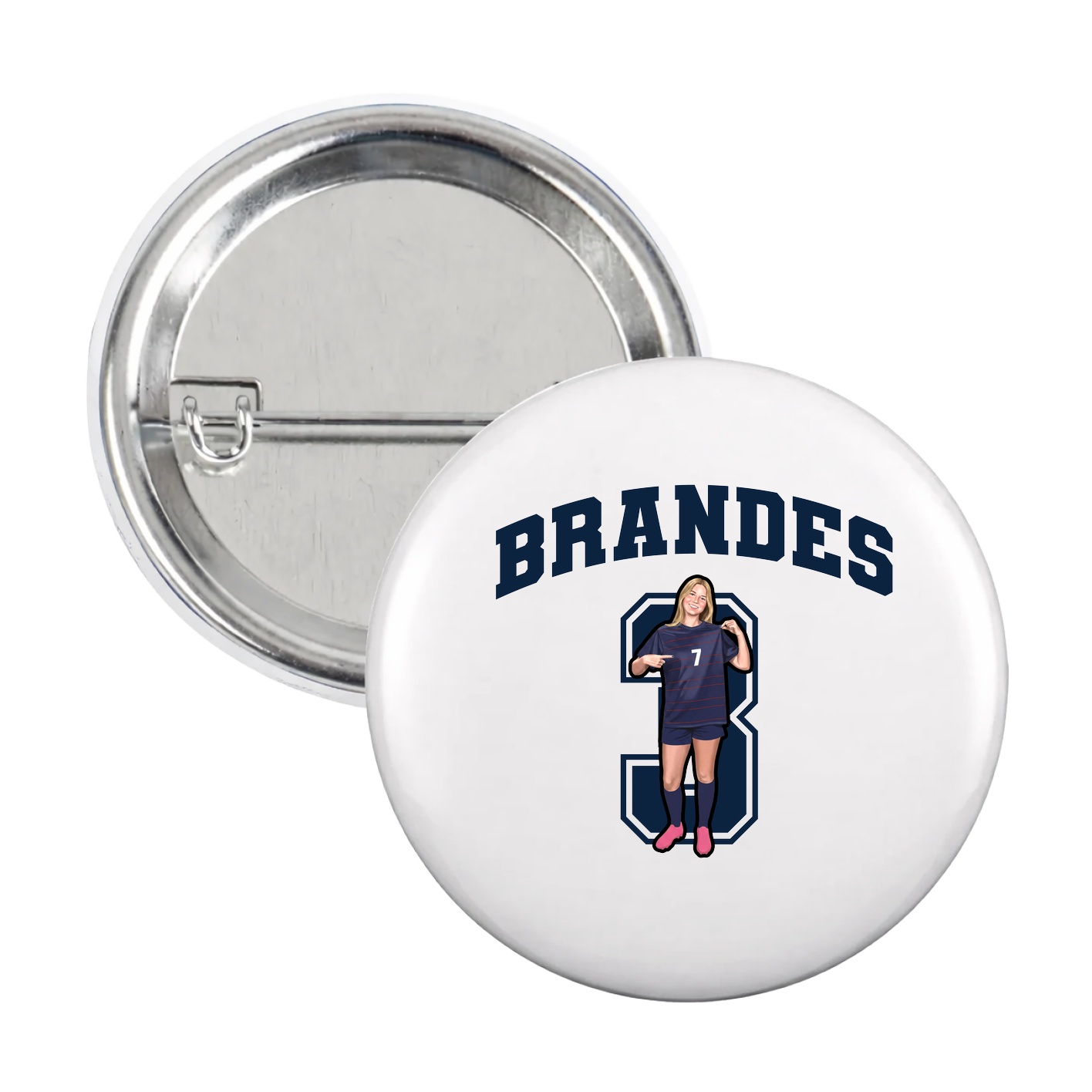 Game Day Button — Number in White