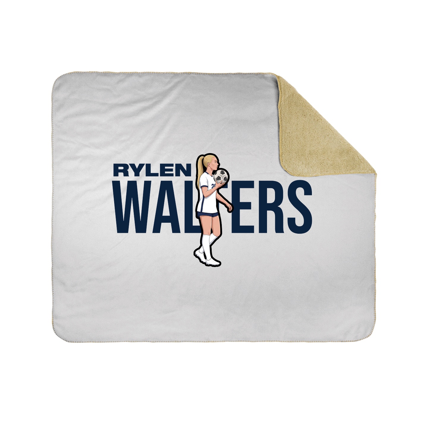 Throw Blanket — Player Name in White