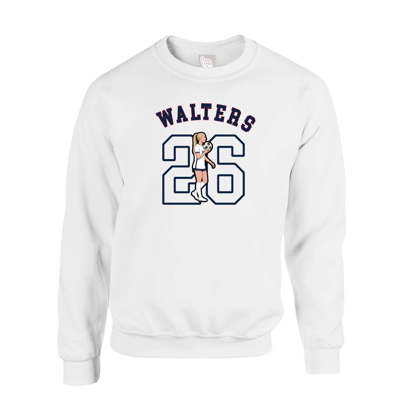 Fleece Crew — Shirsey Arch in White