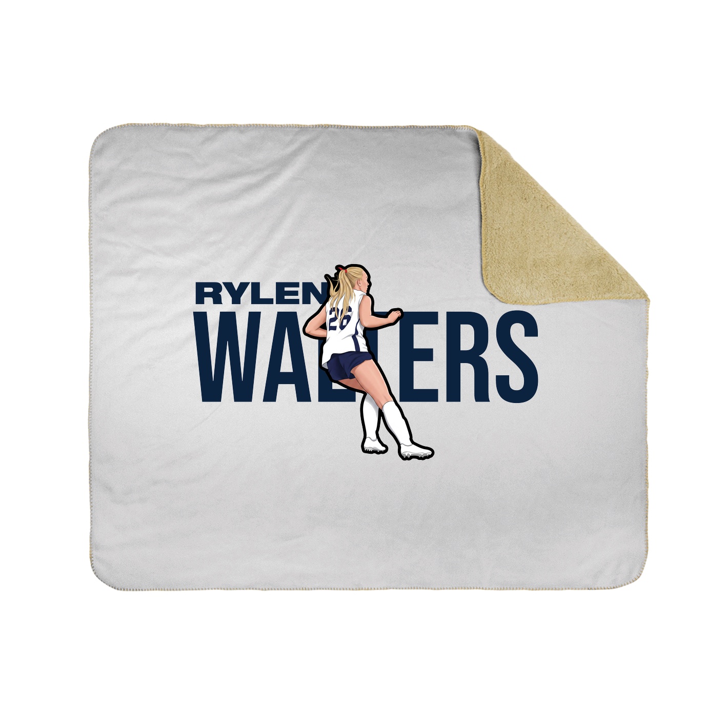 Throw Blanket — Player Name in White