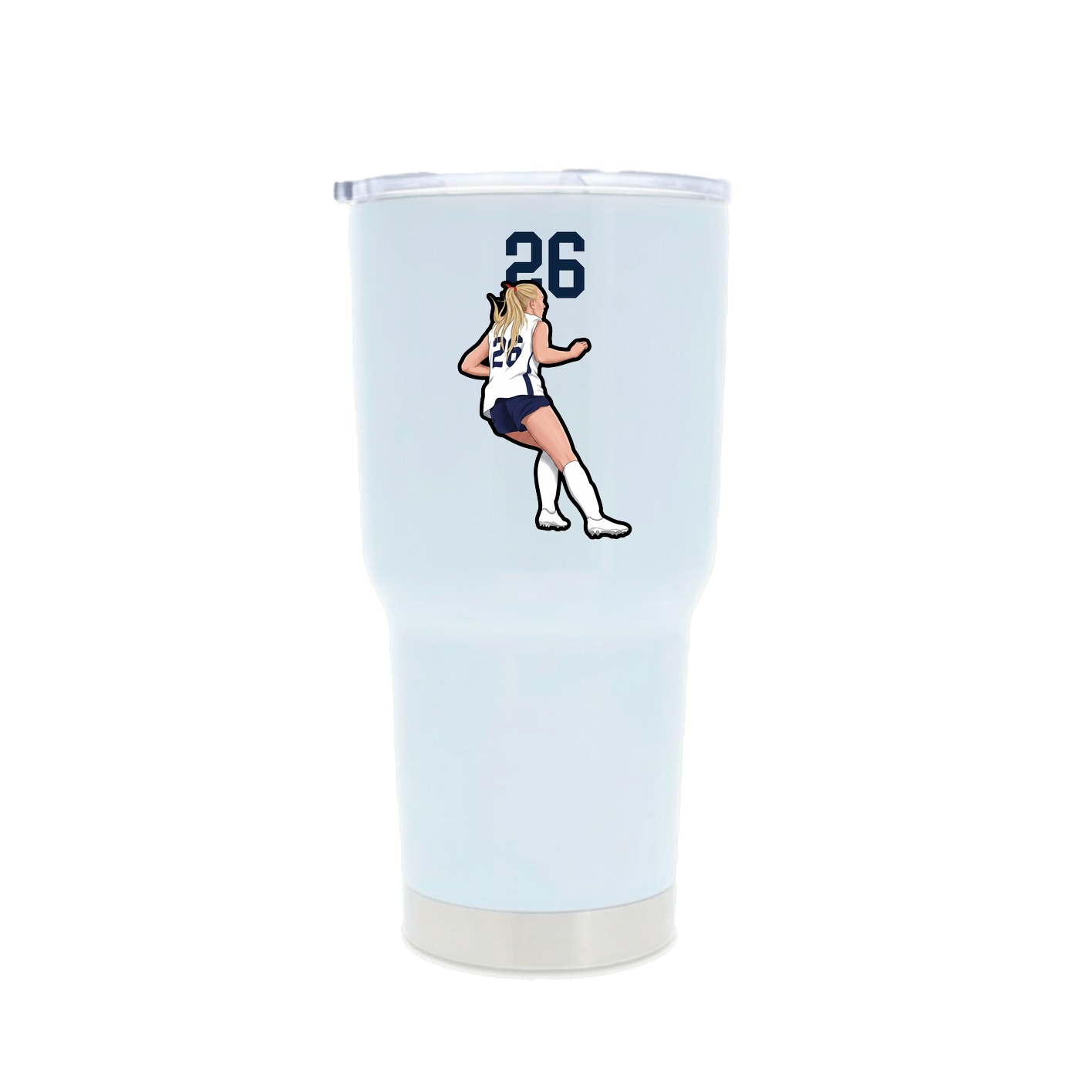 30oz Stainless Steel Tumbler — Number Top in White