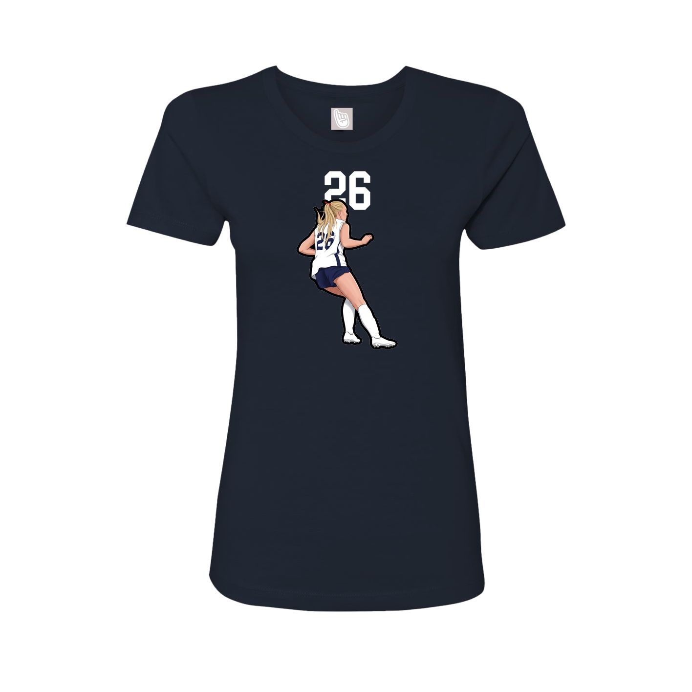 Fitted Women's Tee — Number Top in Navy