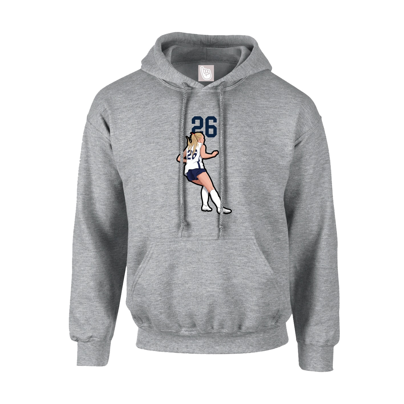 Youth Hoodie — Number Top in Grey
