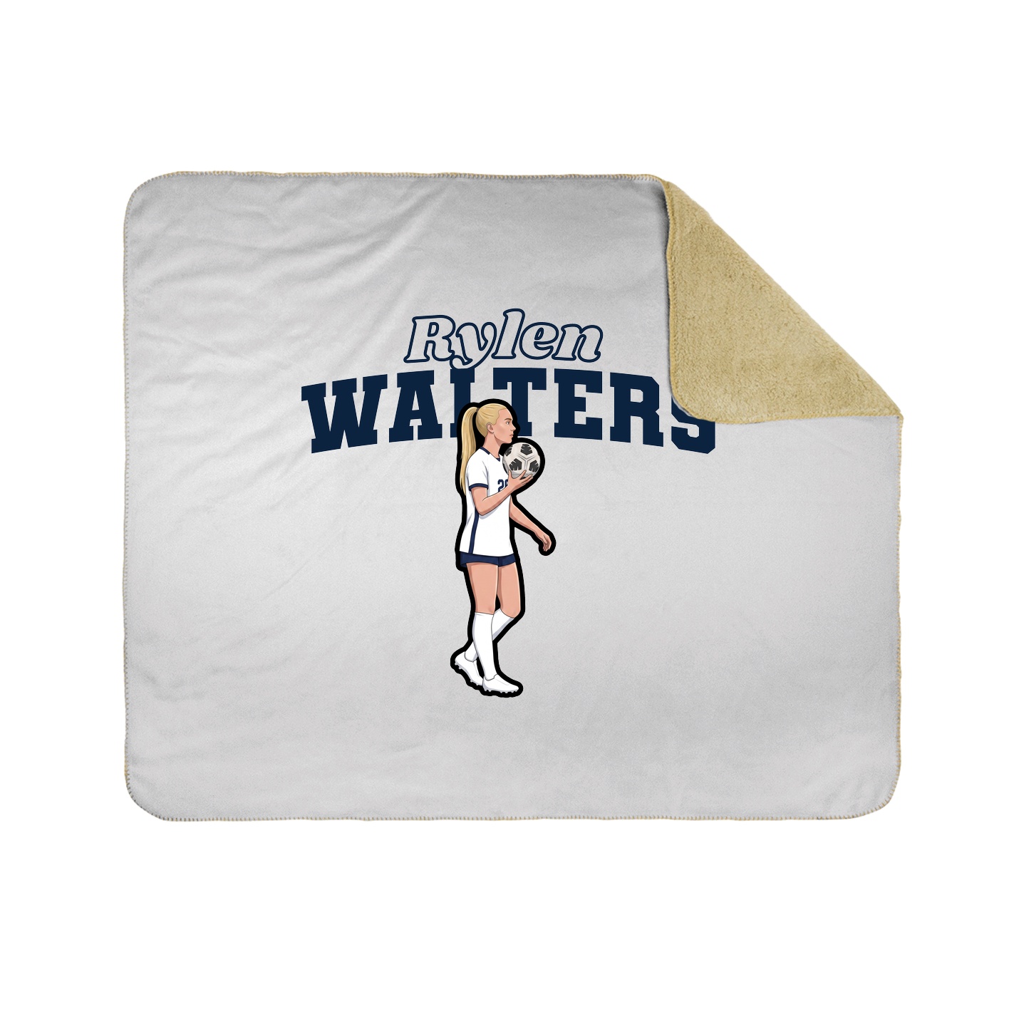 Throw Blanket — Name Arch in White