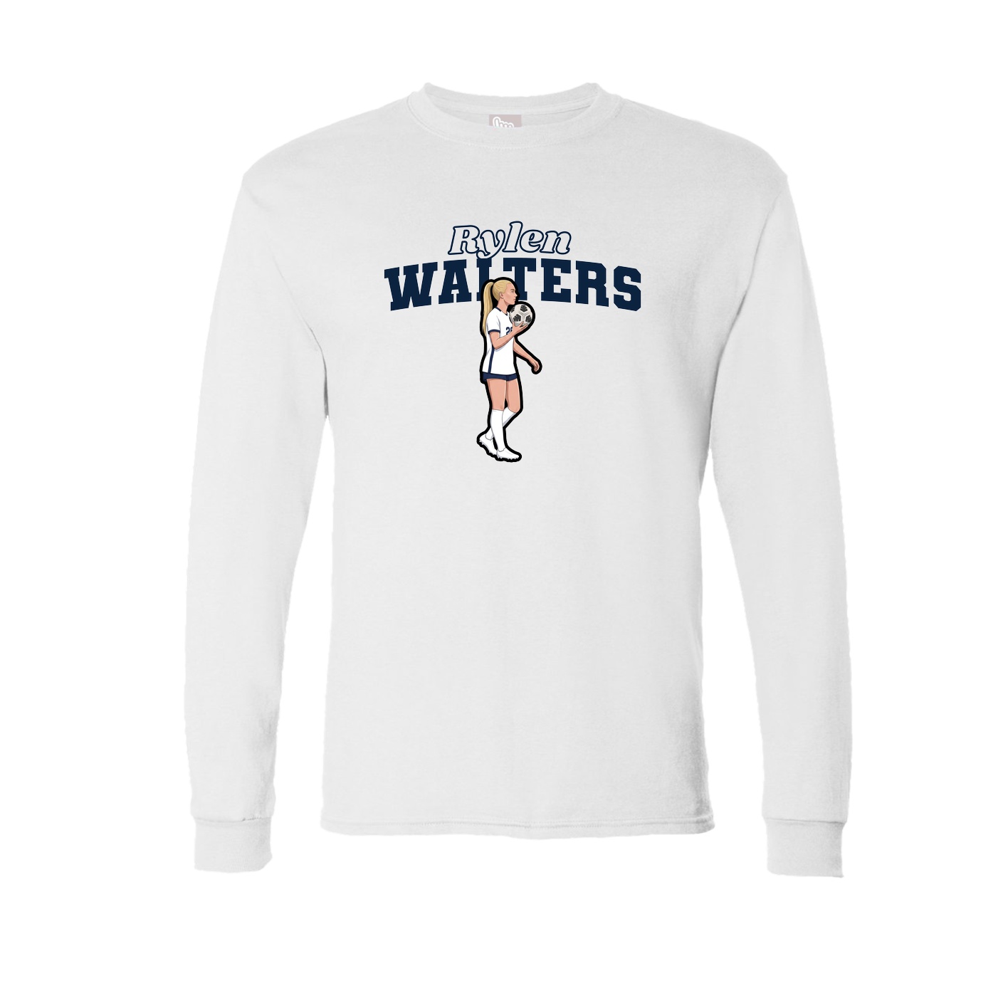 Long Sleeve Tee — Name Arch in White