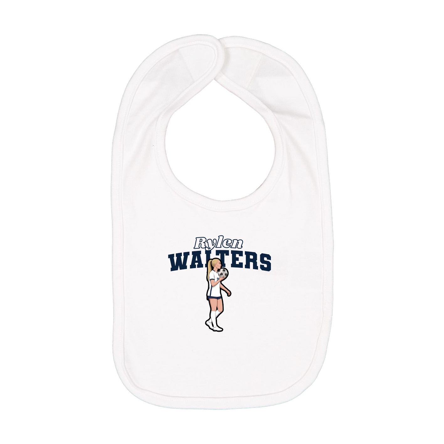 Infant Bib — Name Arch in White