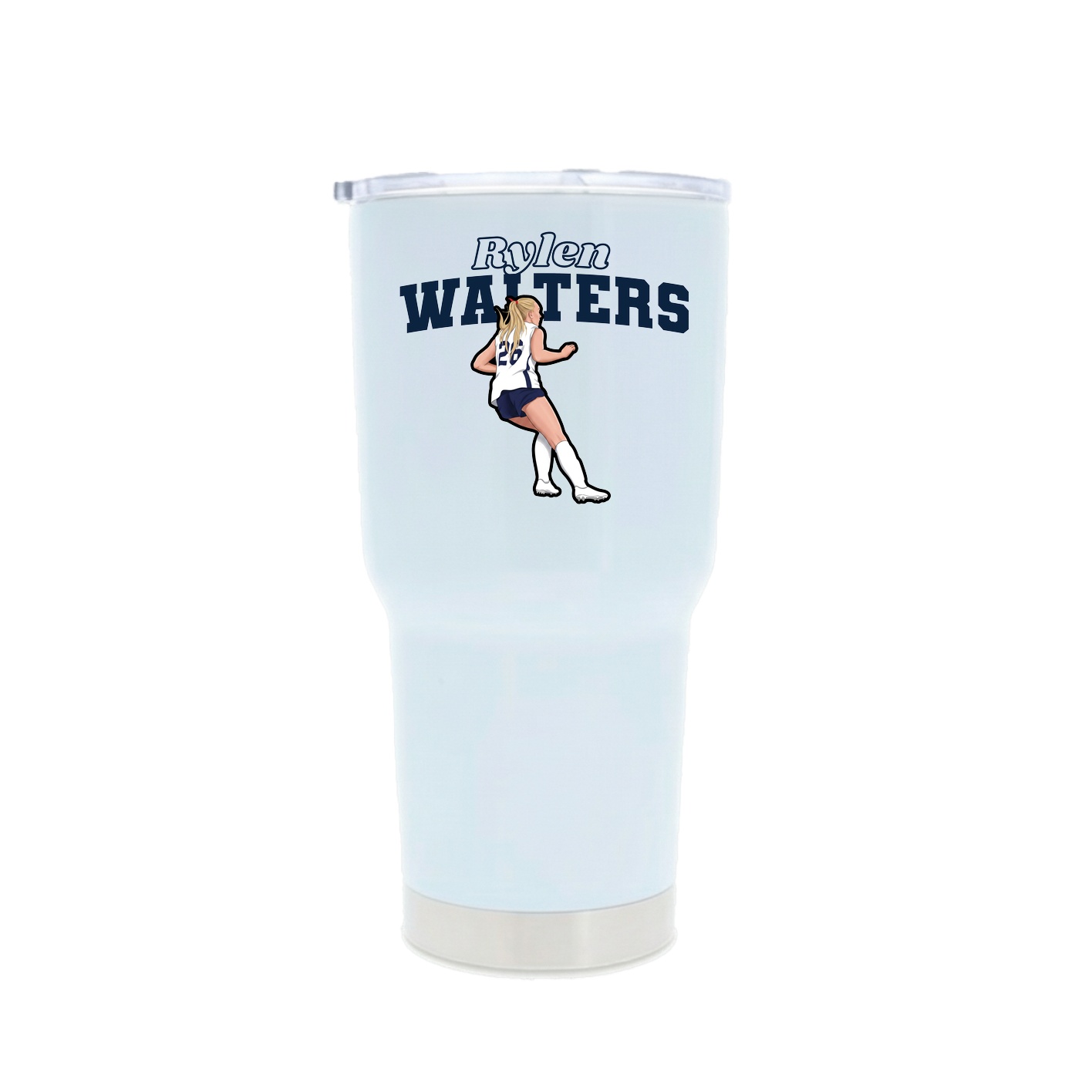 30oz Stainless Steel Tumbler — Name Arch in White