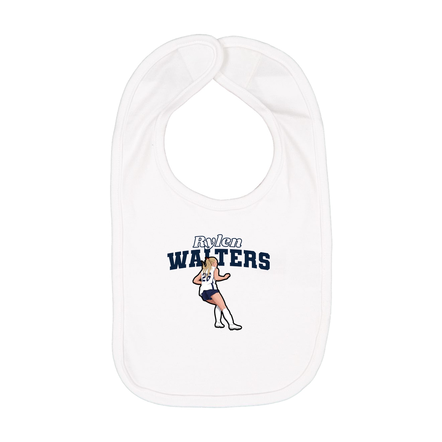 Infant Bib — Name Arch in White