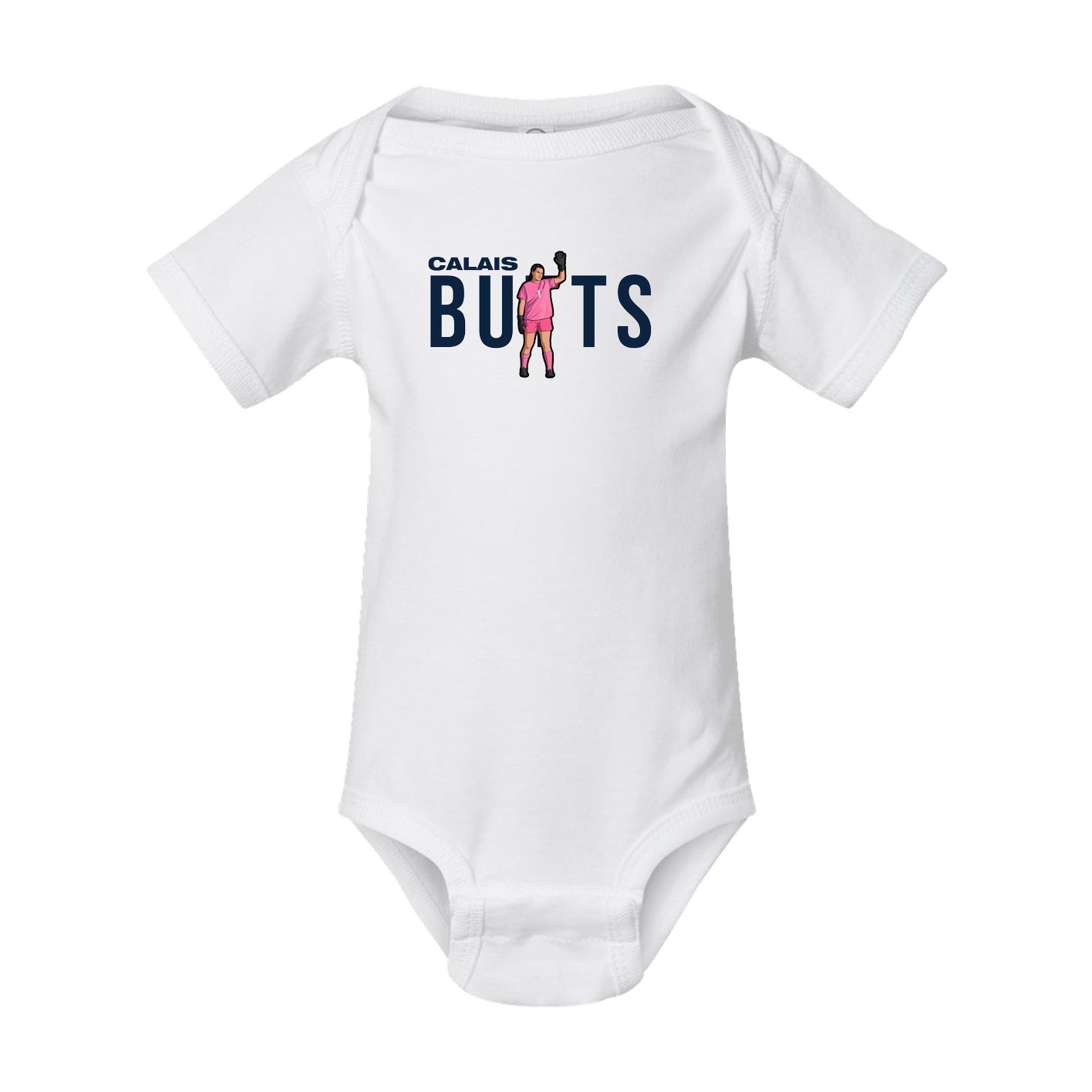 Baby Onesie — Player Name in White