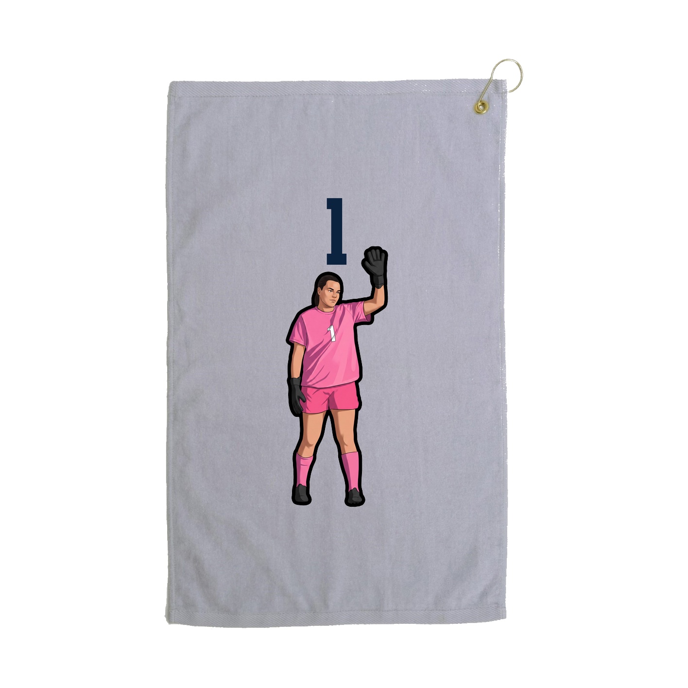 Golf Towel — Number Top in Grey