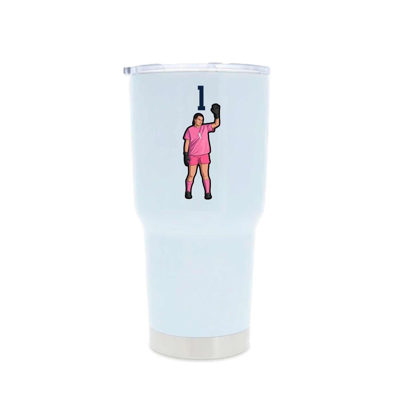 30oz Stainless Steel Tumbler — Number Top in White