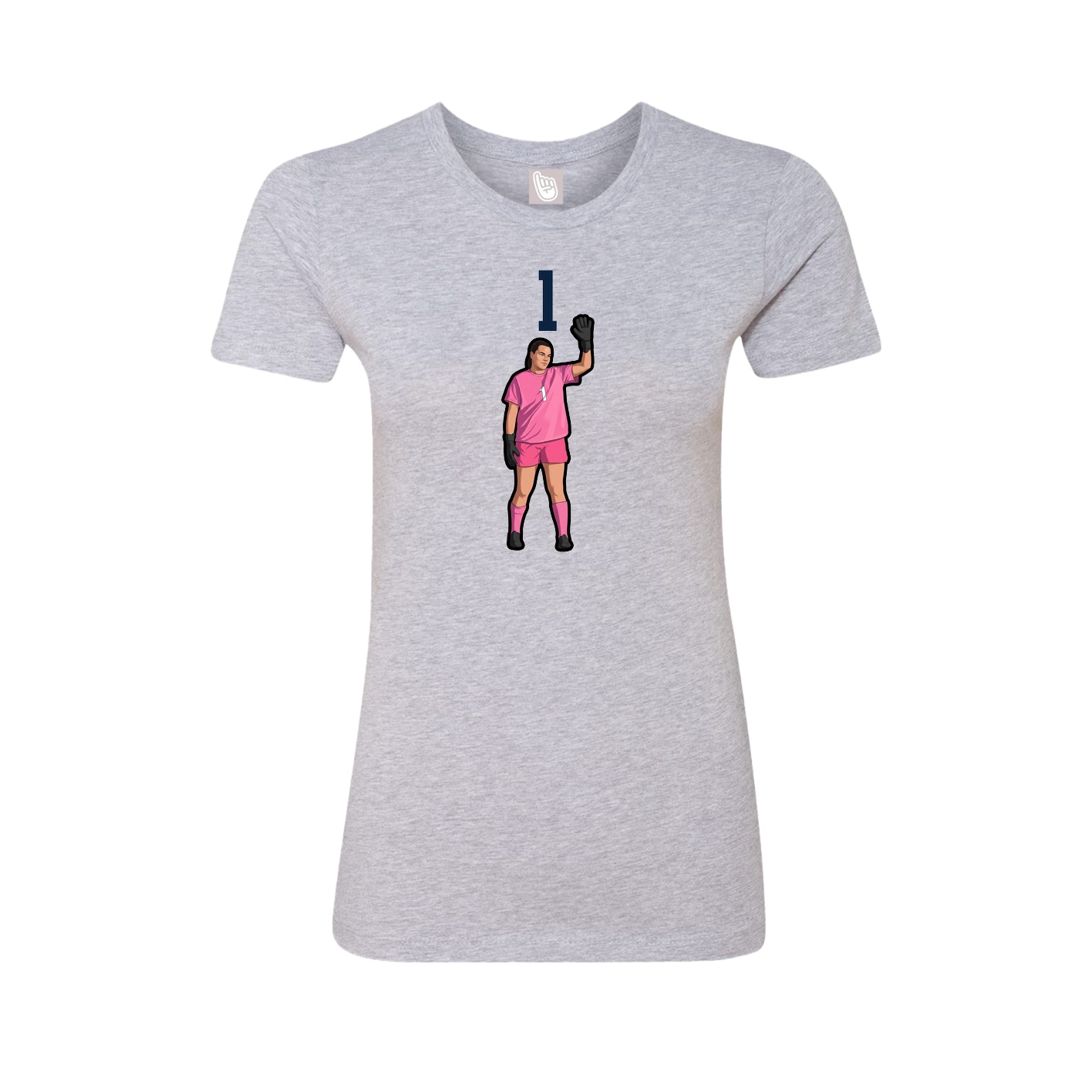 Fitted Women's Tee — Number Top in Grey