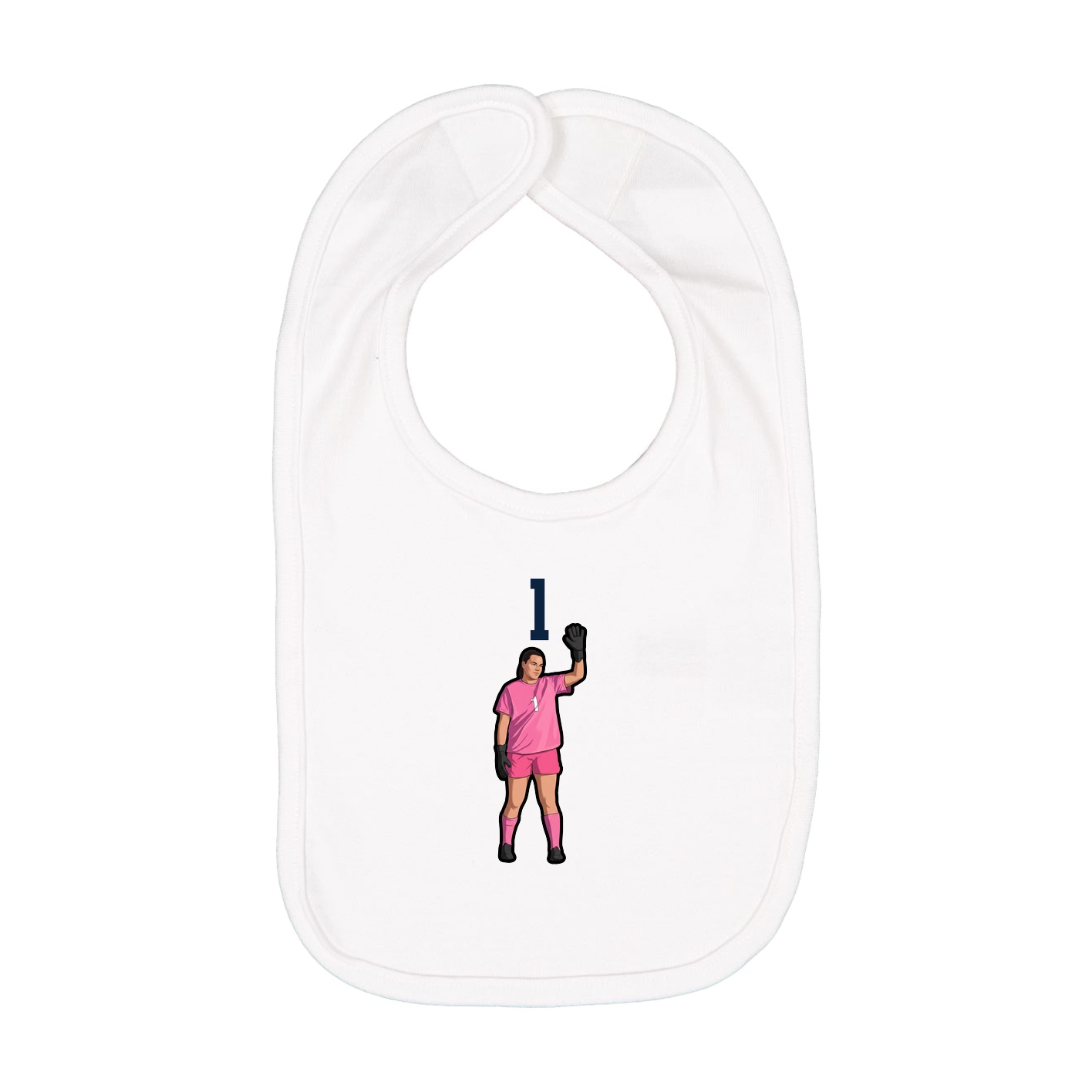 Infant Bib — Number Top in White