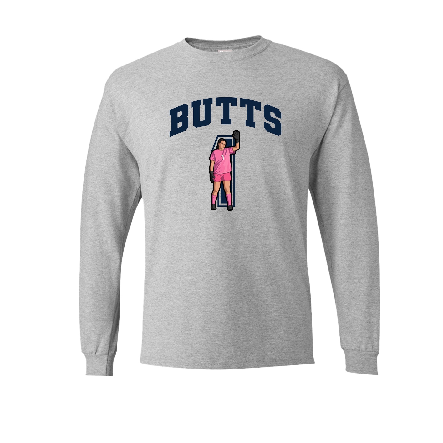Long Sleeve Tee — Number in Grey