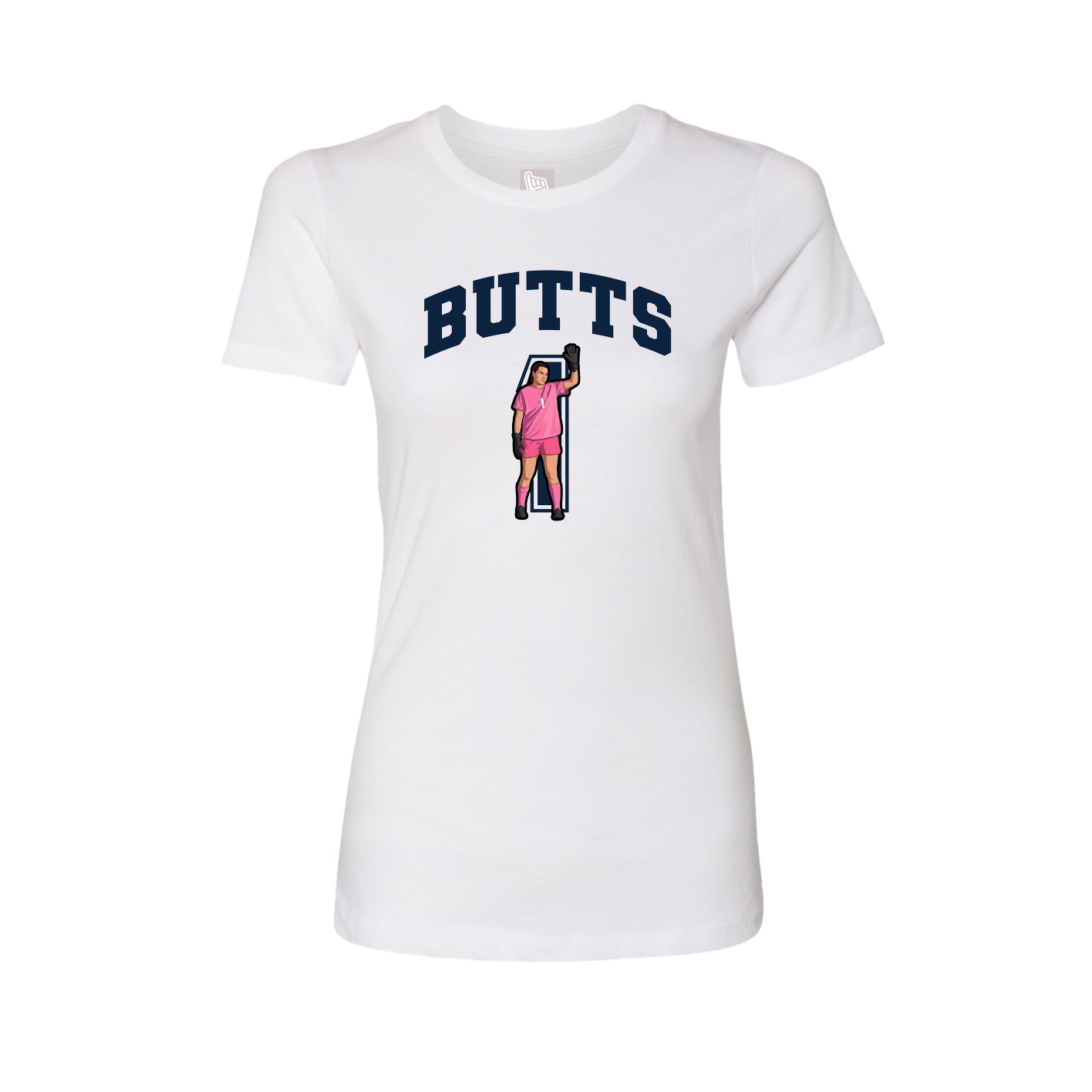 Fitted Women's Tee — Number in White