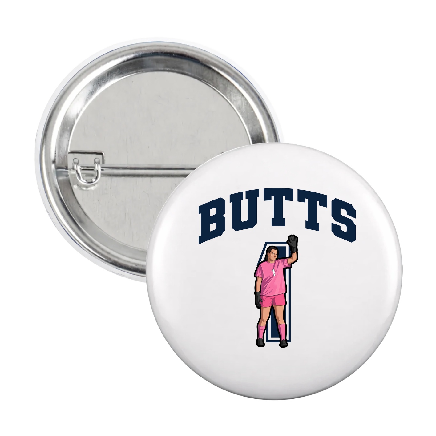 Game Day Button — Number in White
