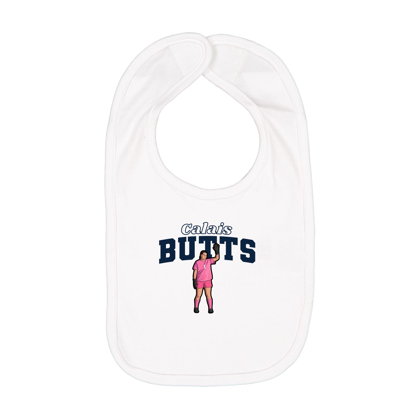 Infant Bib — Name Arch in White