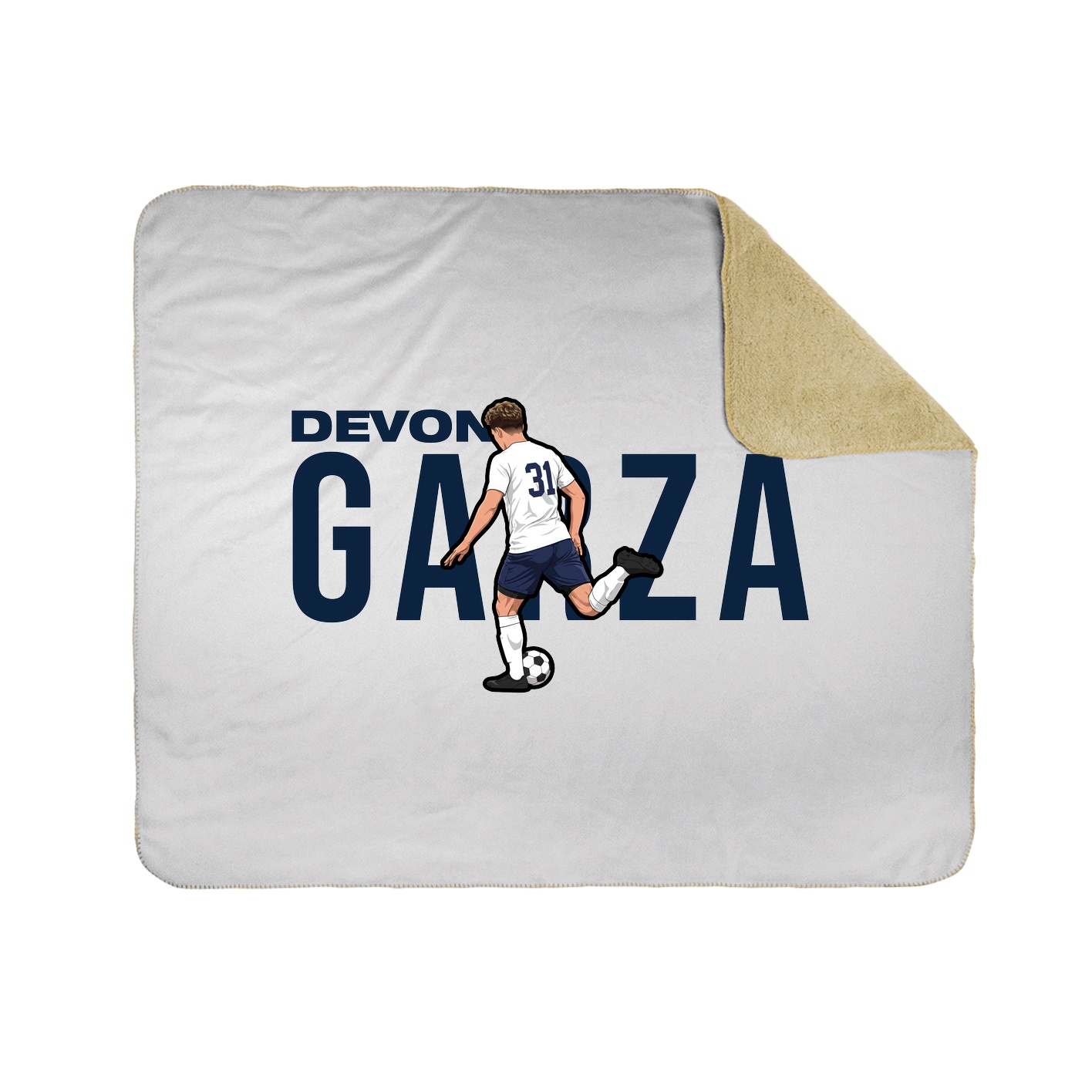 Throw Blanket — Player Name in White