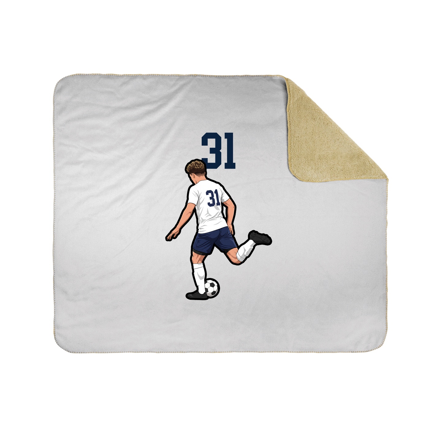 Throw Blanket — Number Top in White