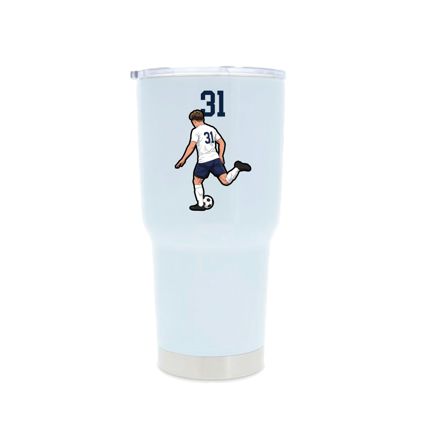 30oz Stainless Steel Tumbler — Number Top in White