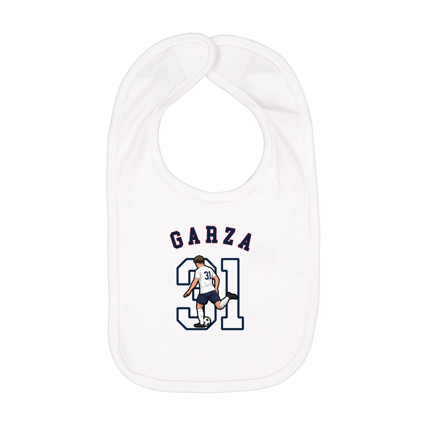 Infant Bib — Shirsey Arch in White