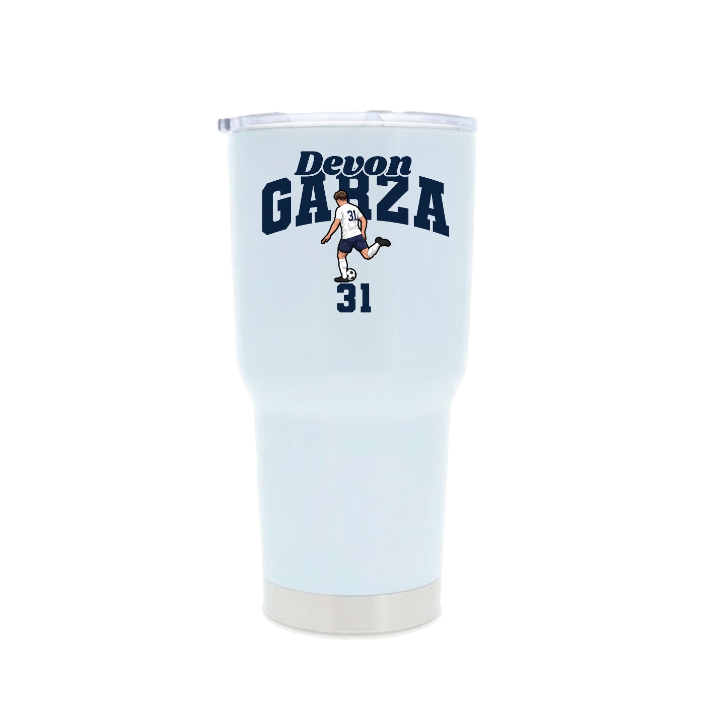 30oz Stainless Steel Tumbler — Signature Arch in White