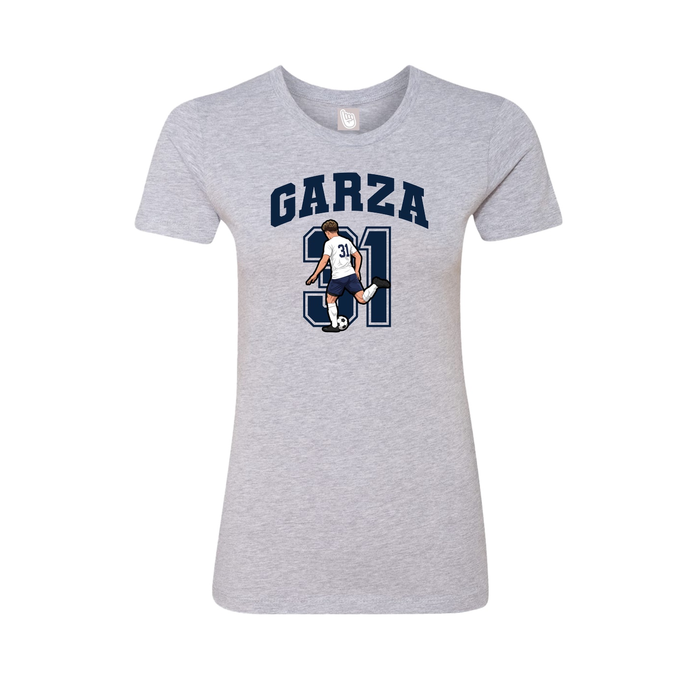 Fitted Women's Tee — Number in Grey
