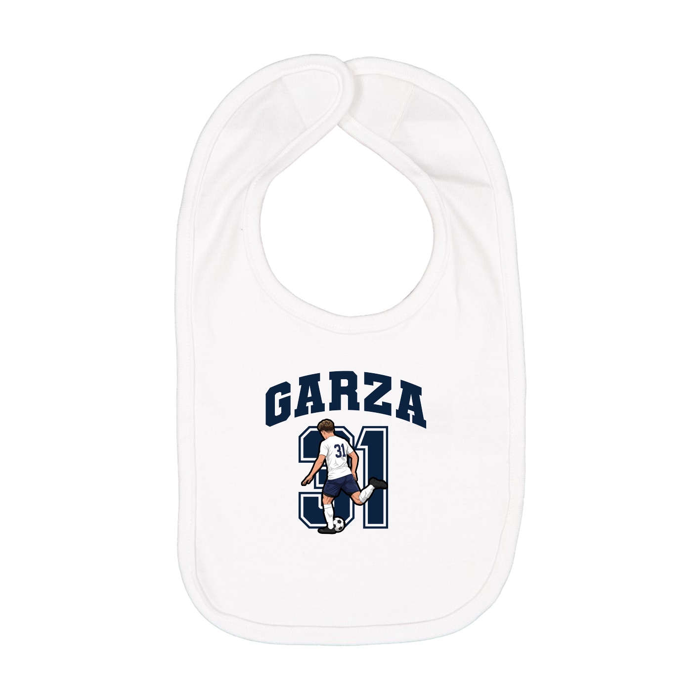 Infant Bib — Number in White
