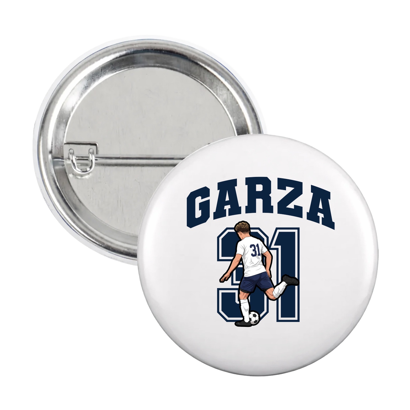 Game Day Button — Number in White