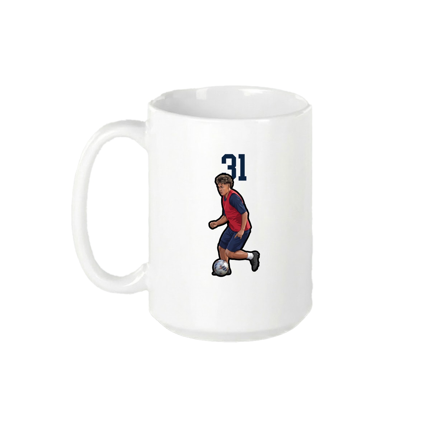 15oz Coffee Mug — Number Top in White