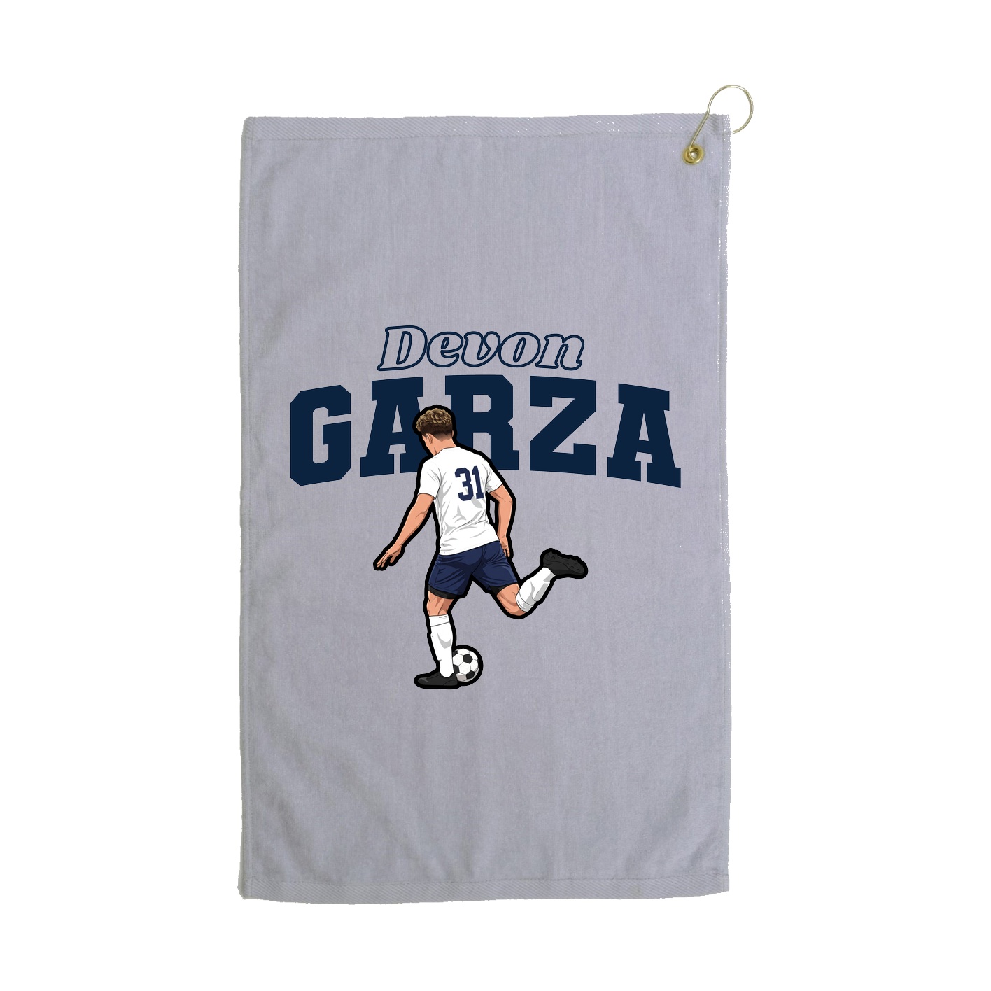 Golf Towel — Name Arch in Grey