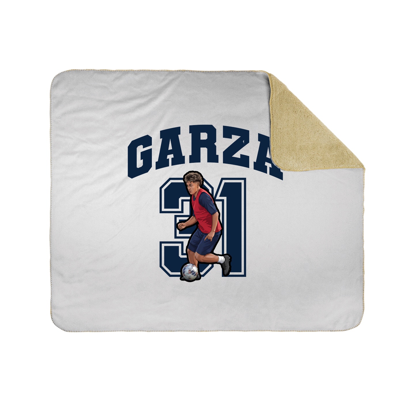 Throw Blanket — Number in White