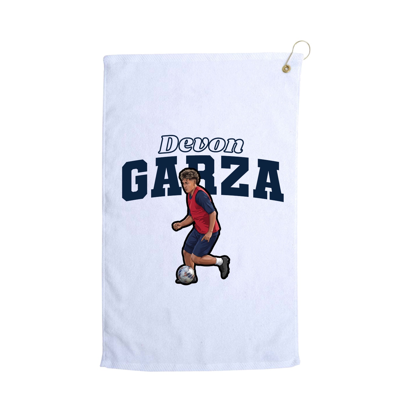 Golf Towel — Name Arch in White