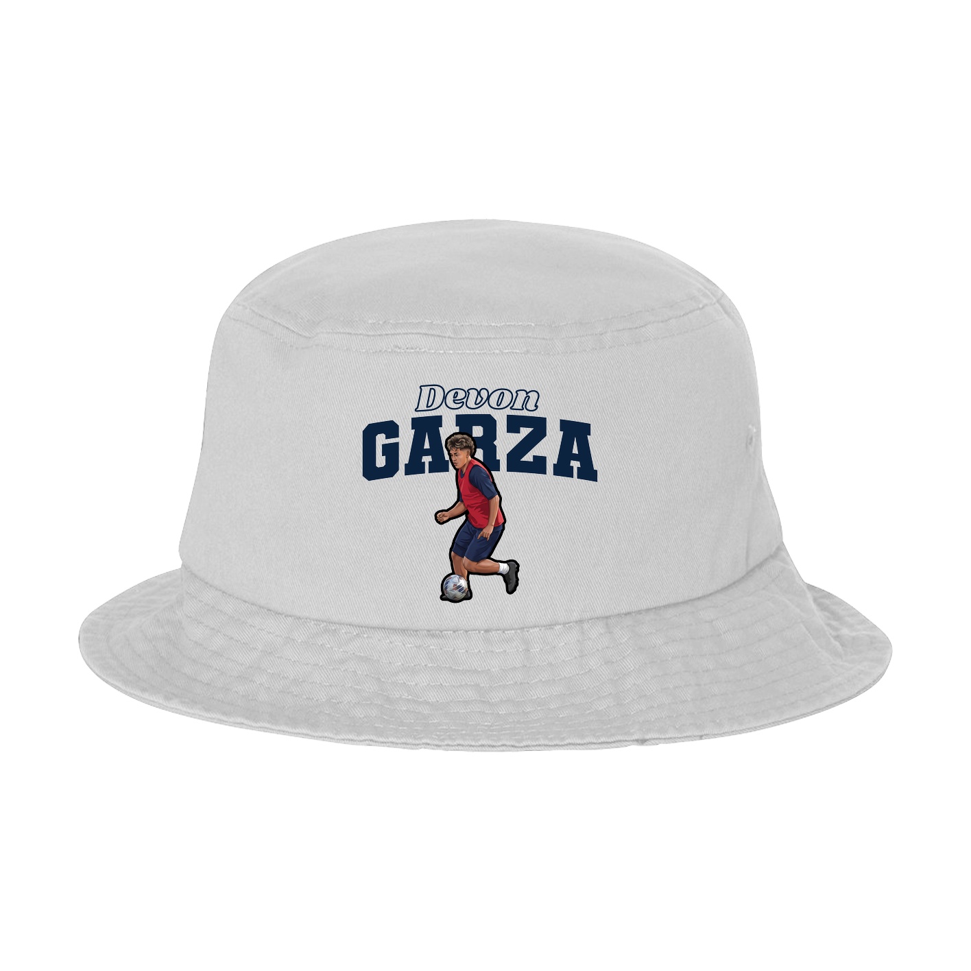Bucket Cap — Name Arch in White