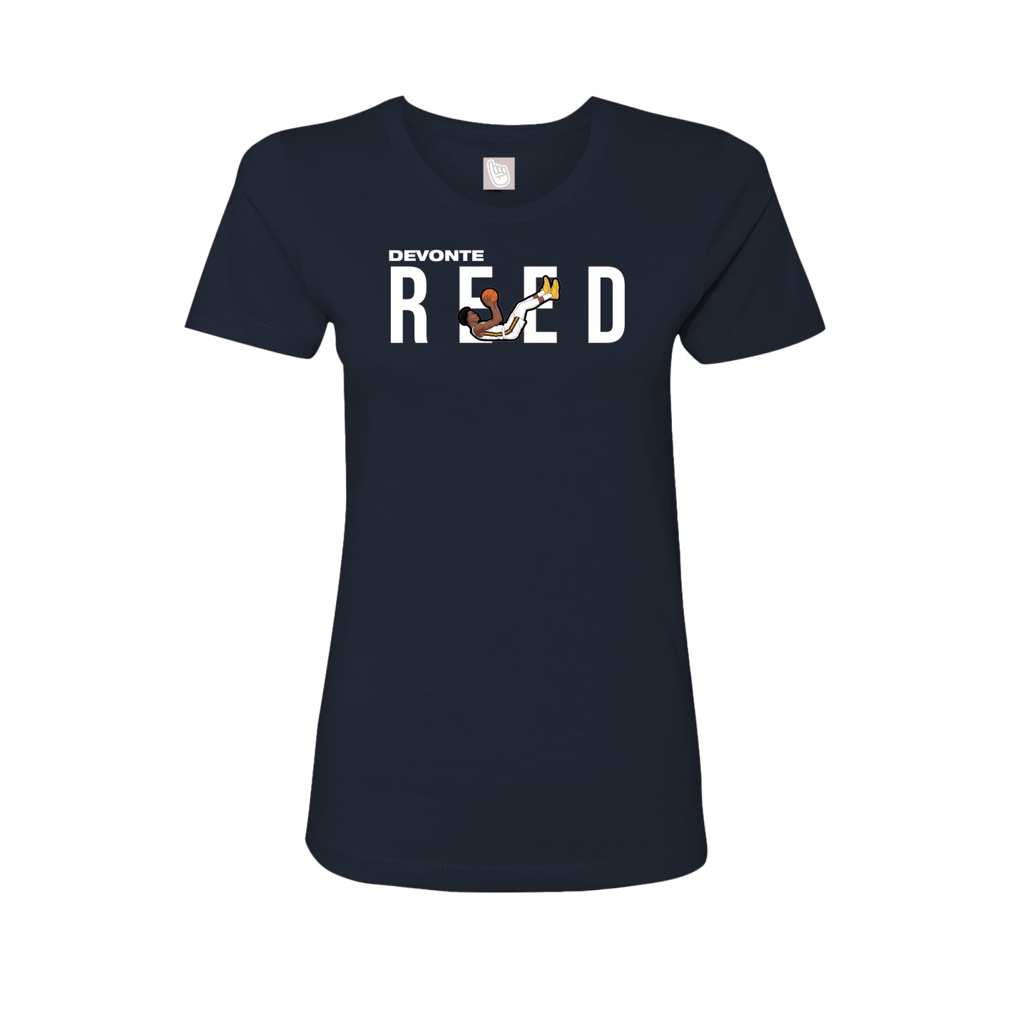 Fitted Women's Tee — Player Name in Navy