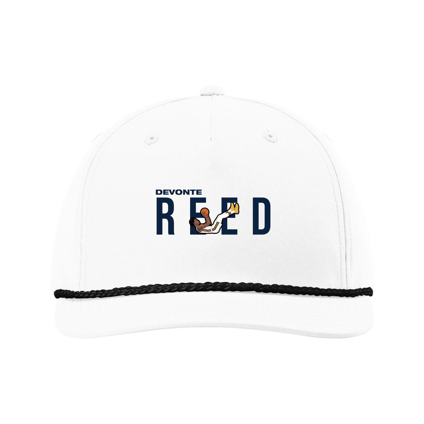 Five-Panel Classic Rope Cap — Player Name in White