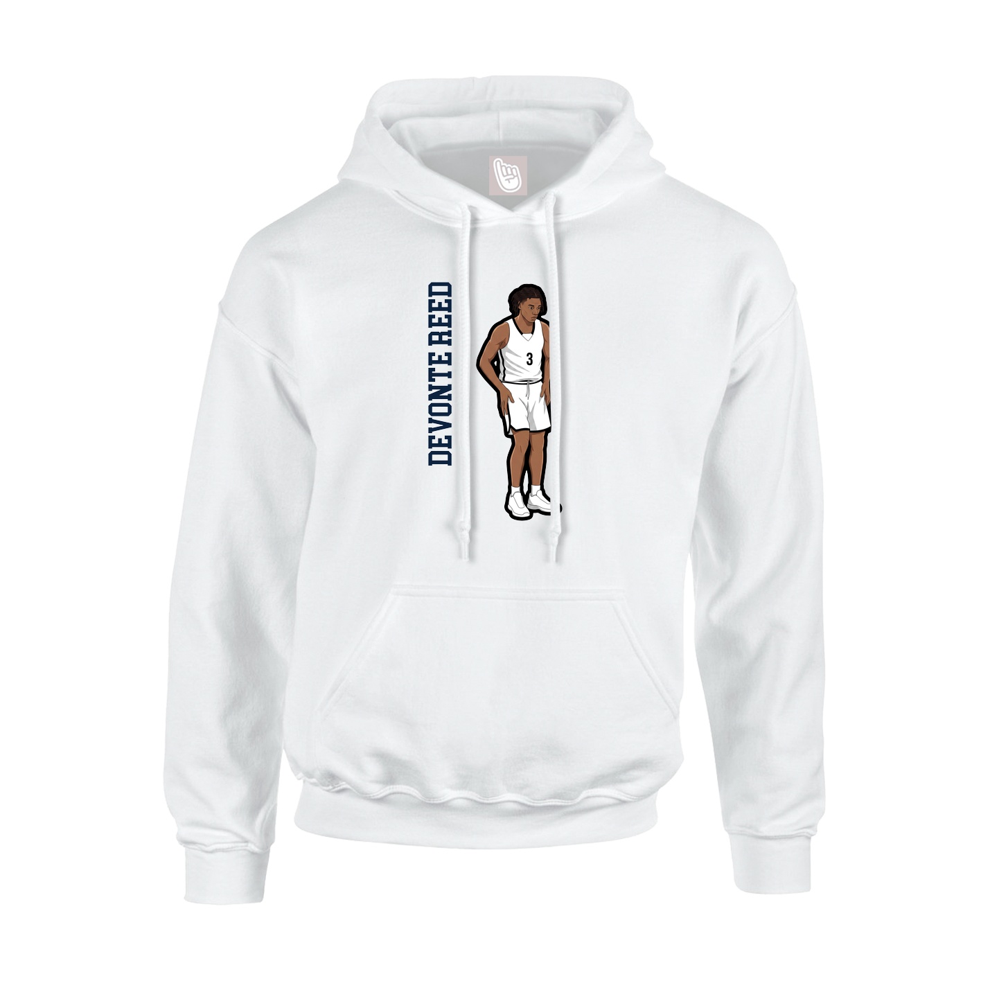 Hoodie — Name Vertical in White