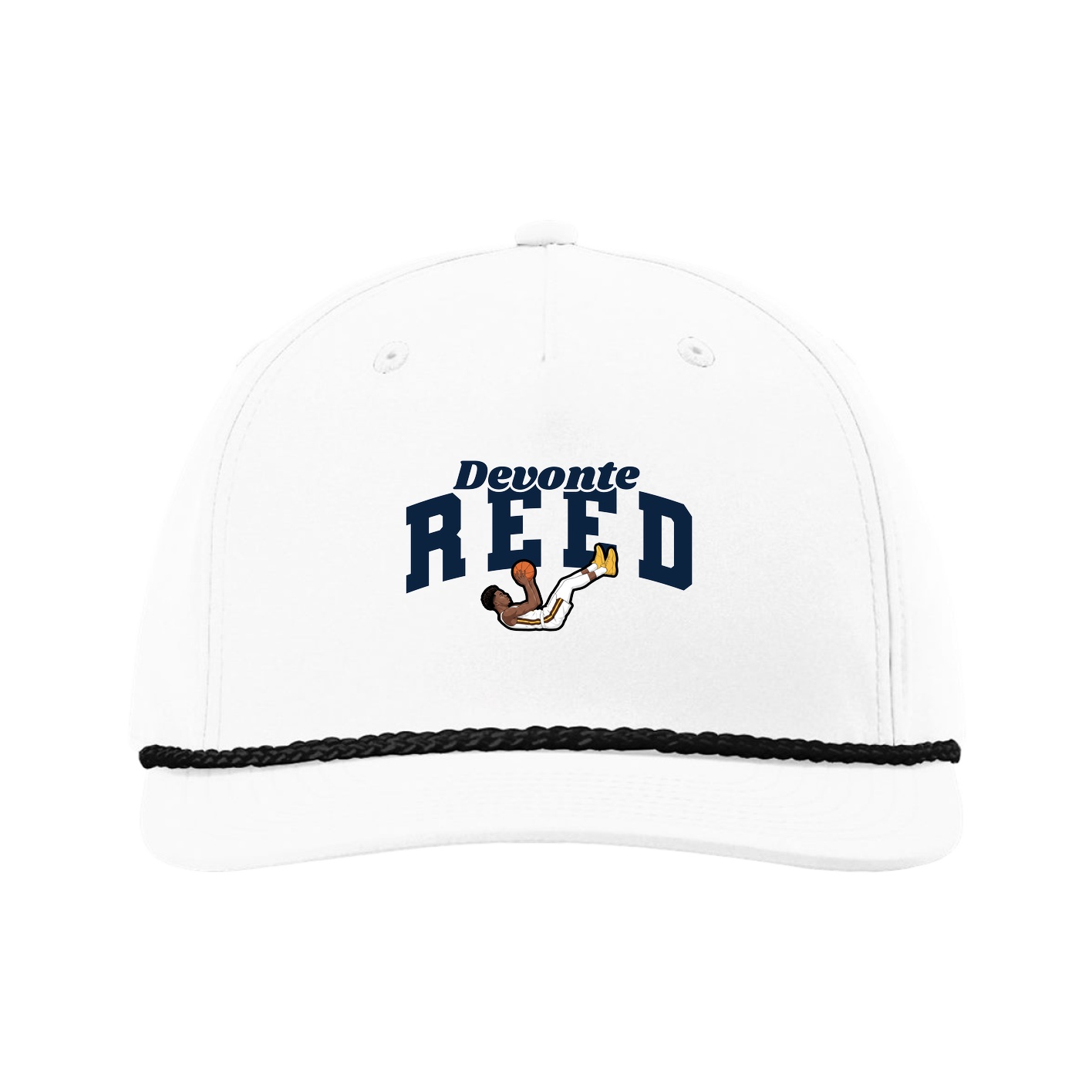 Five-Panel Classic Rope Cap — Signature Arch in White