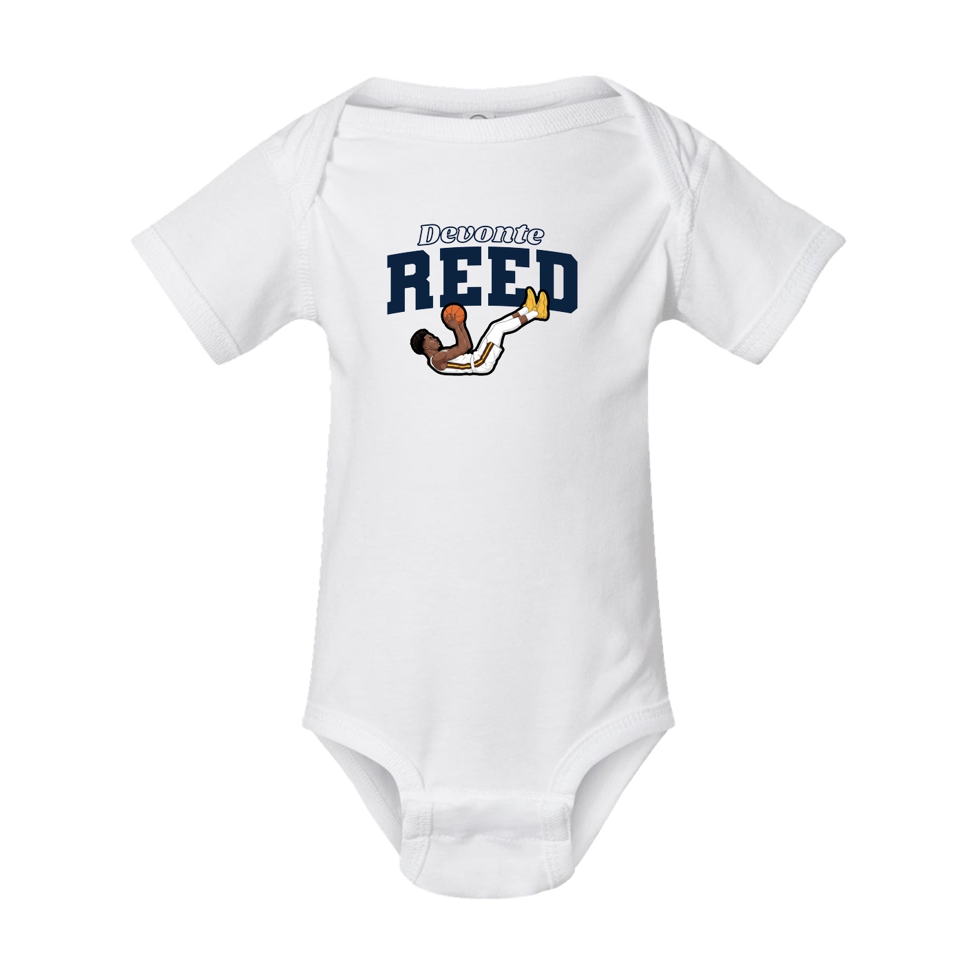 Baby Onesie — Name Arch in White