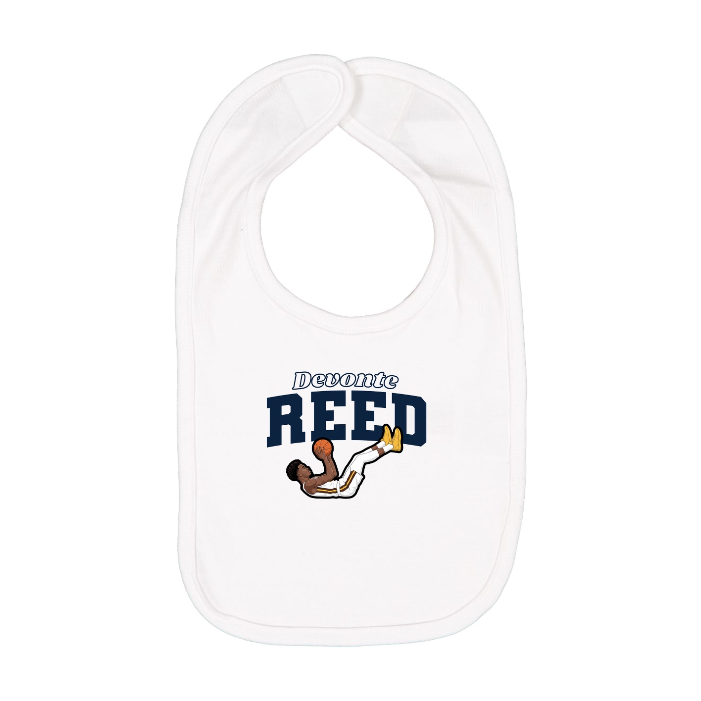 Infant Bib — Name Arch in White