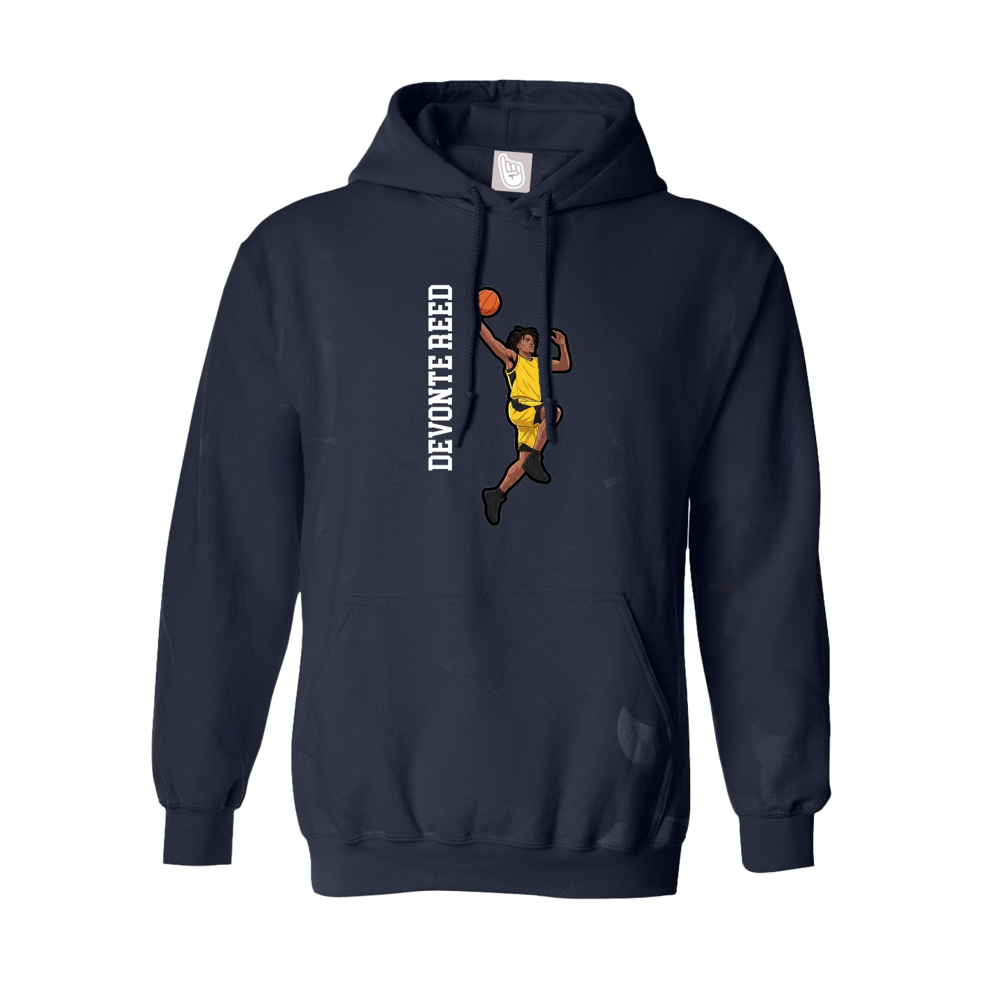 Youth Hoodie — Name Vertical in Navy
