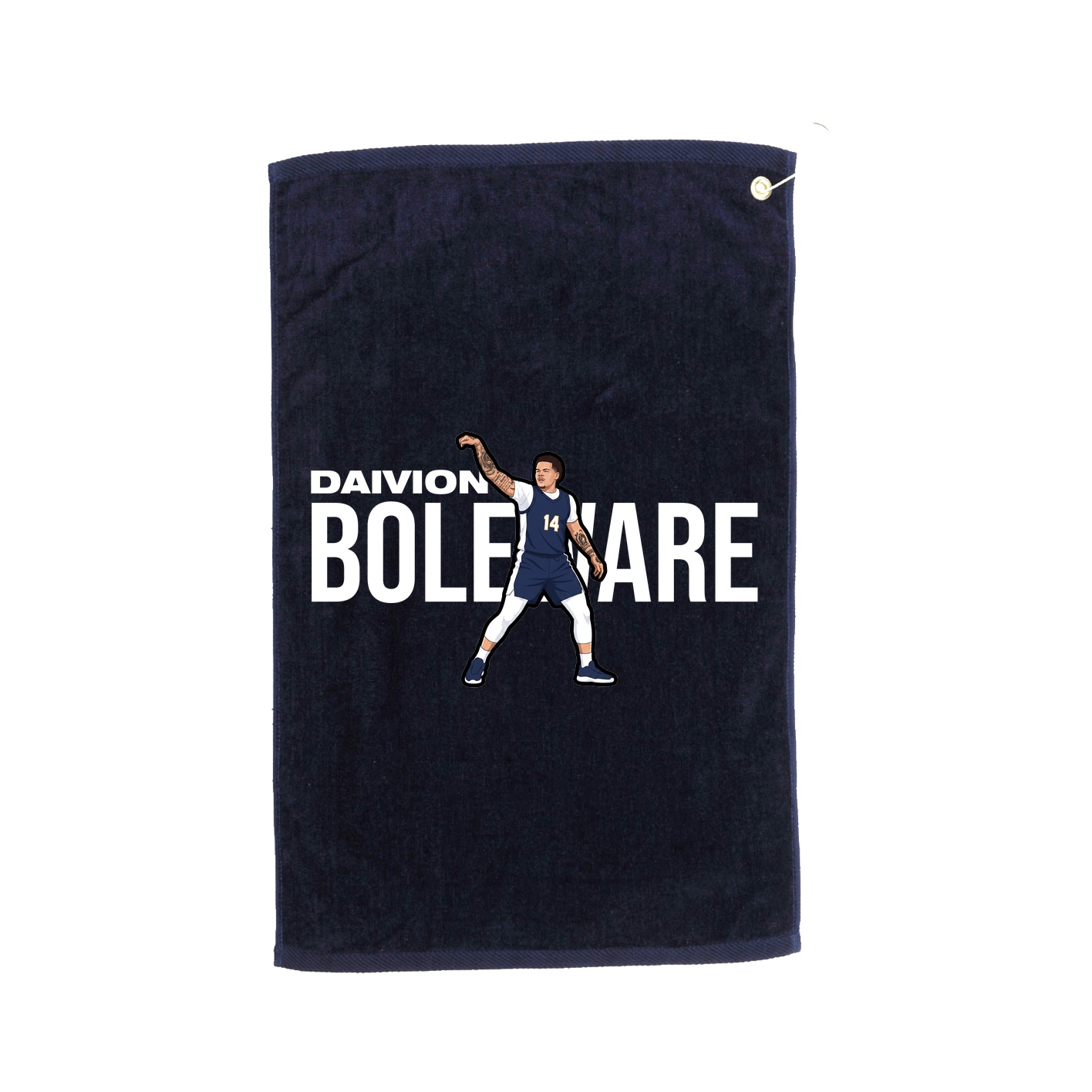Golf Towel — Player Name in Navy