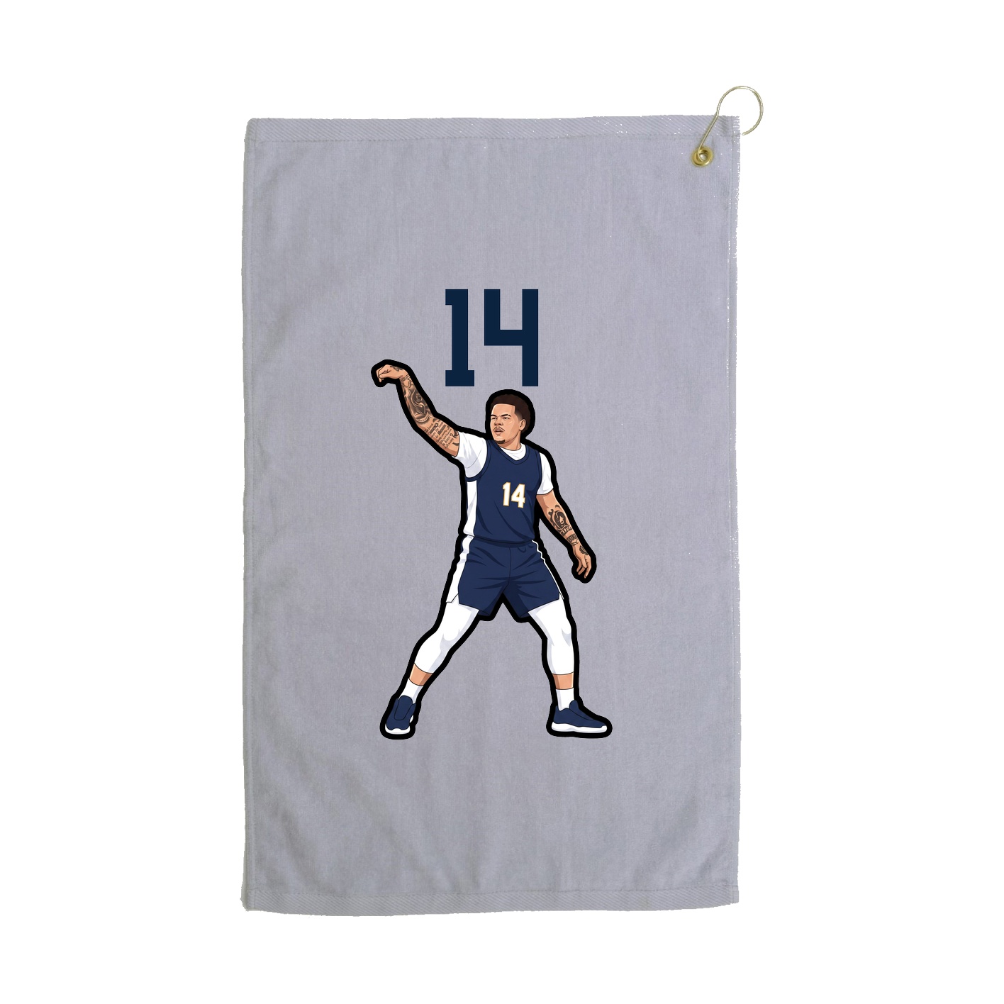 Golf Towel — Number Top in Grey