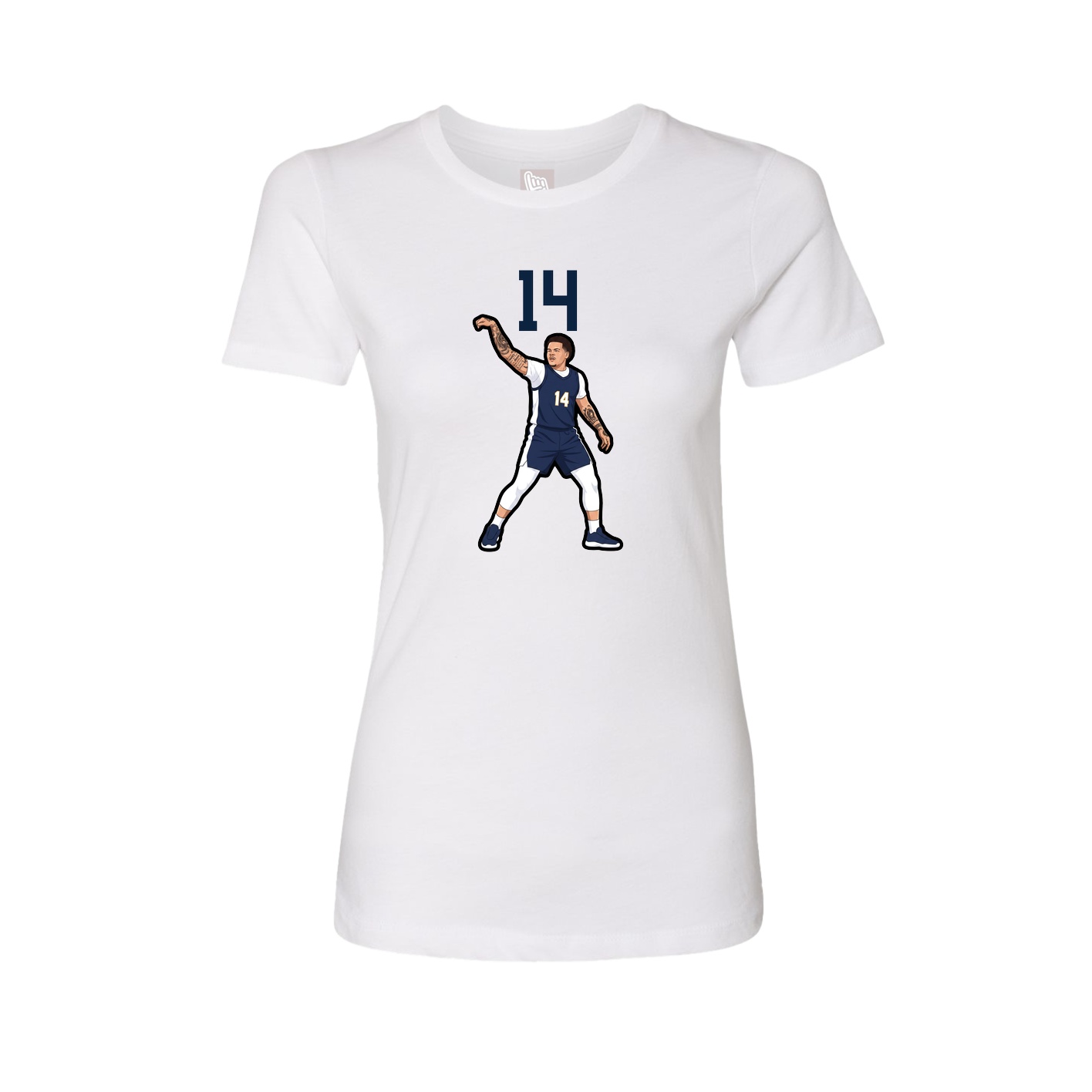 Fitted Women's Tee — Number Top in White