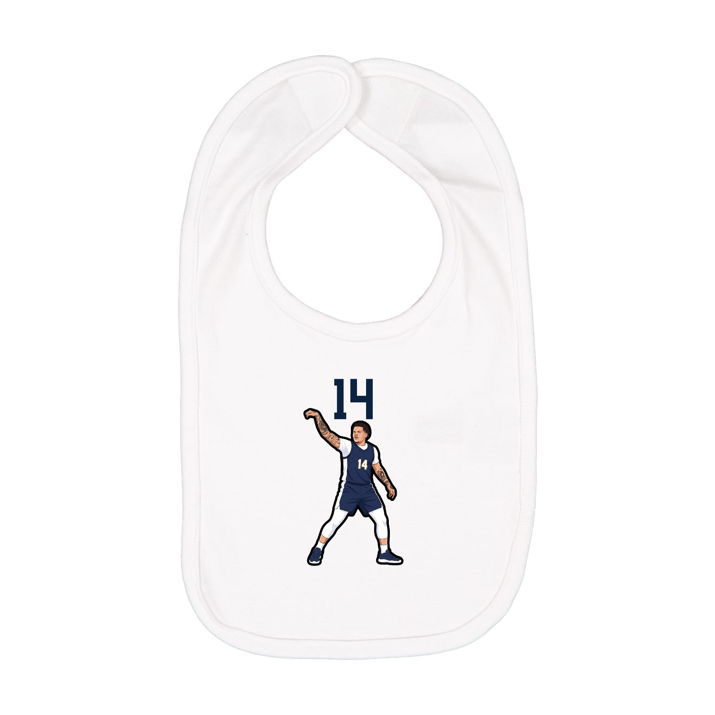 Infant Bib — Number Top in White